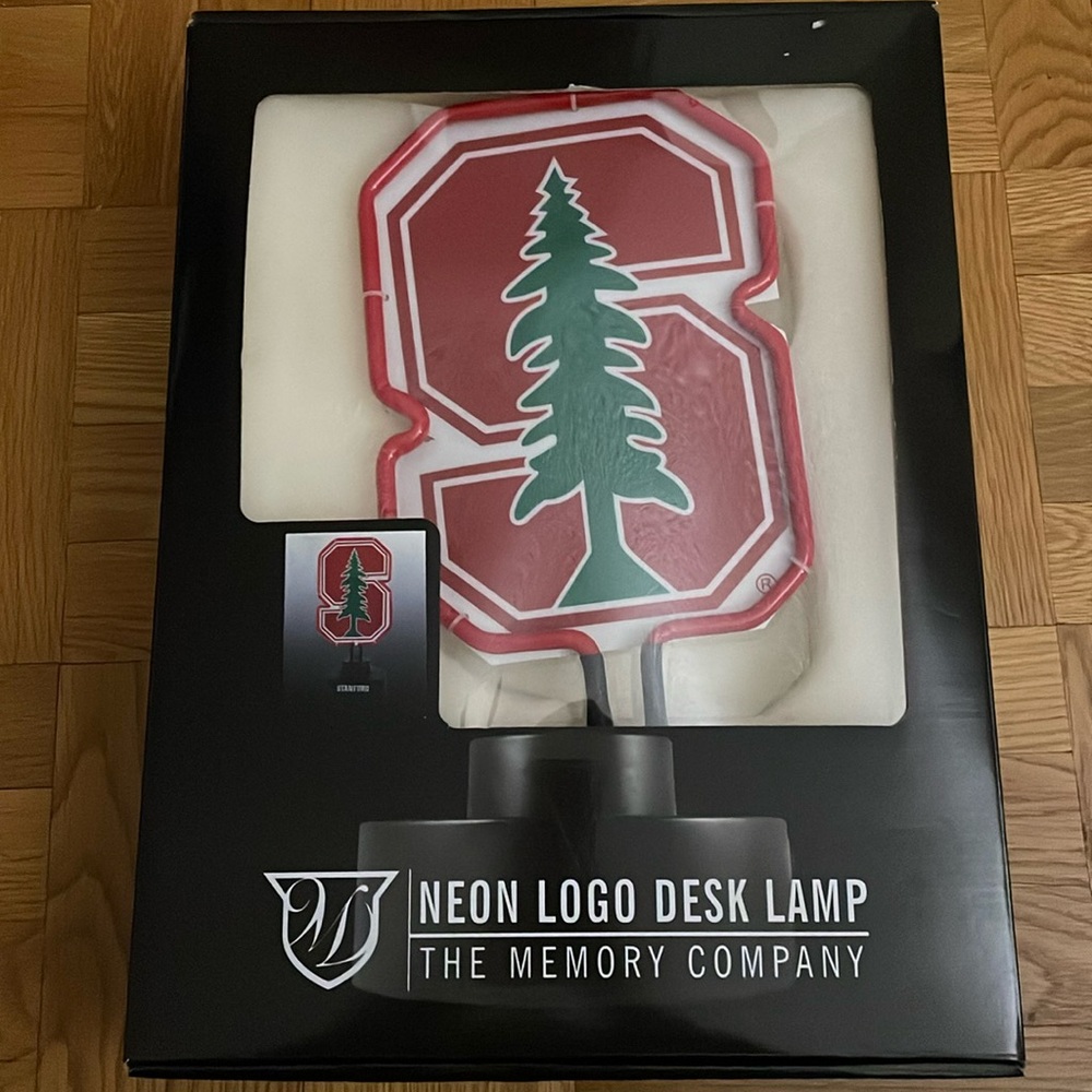 Stanford University Cardinal Neon Logo Desk Lamp by Memory Company New in Box